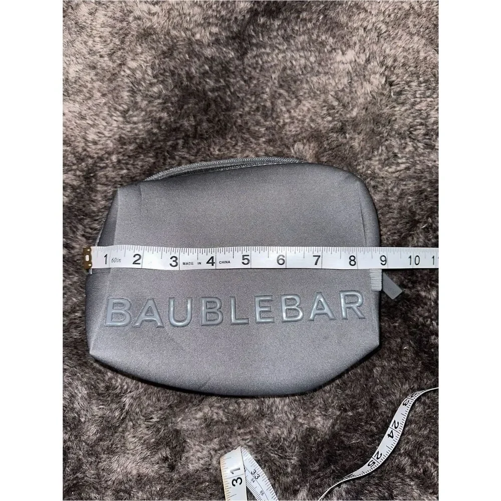BaubleBar Heather Gray Neoprene Take It Away Storage Pouch Travel Cosmetic Bag